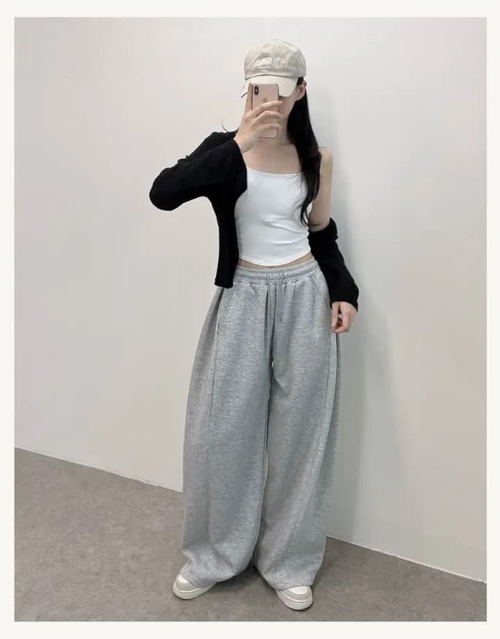 측면 트임 롱 코트 넓은 다리 조거 바지 상세 이미지 7