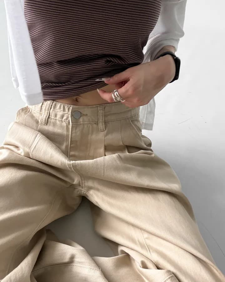 2xl 세 사이즈 혼입 도루 센스 tencel 길다 와이드 레그 팬츠 상세 이미지 31