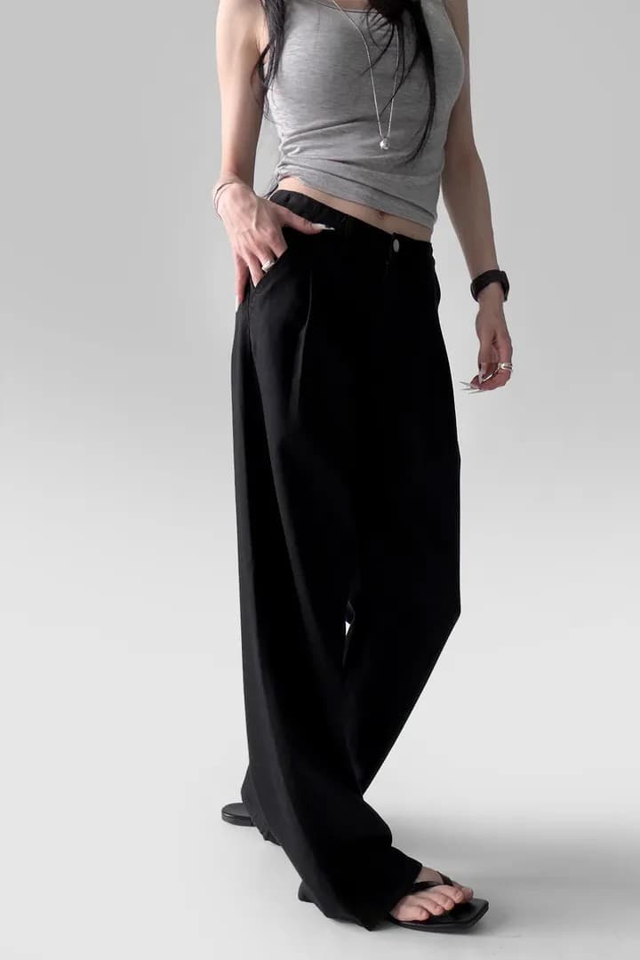 2xl 세 사이즈 혼입 도루 센스 tencel 길다 와이드 레그 팬츠 상세 이미지 36