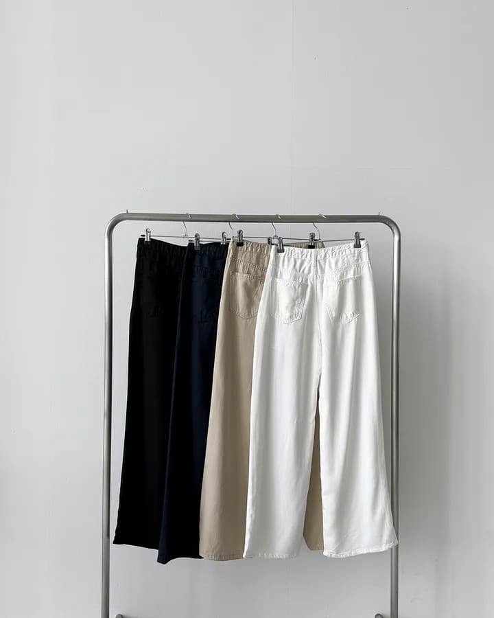2xl 세 사이즈 혼입 도루 센스 tencel 길다 와이드 레그 팬츠 상세 이미지 43