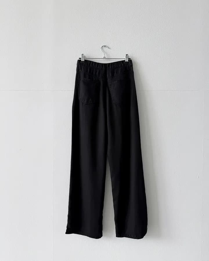 2xl 세 사이즈 혼입 도루 센스 tencel 길다 와이드 레그 팬츠 상세 이미지 47