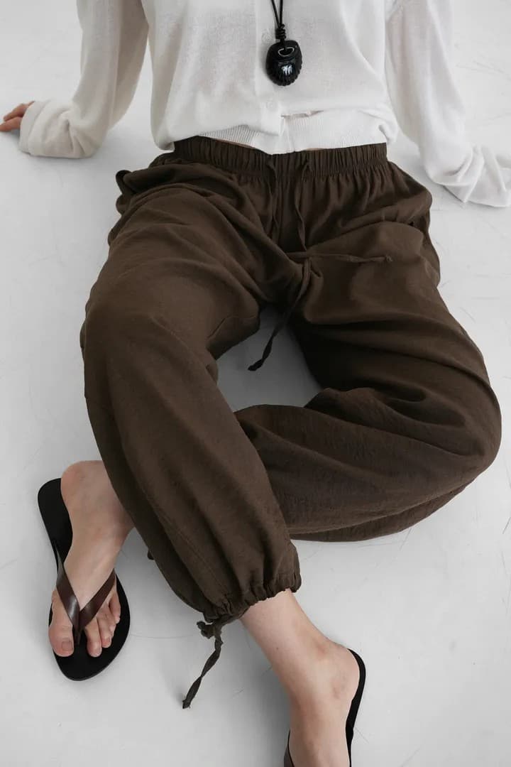 아마 넓은 다리 하렘 바지 상세 이미지 21