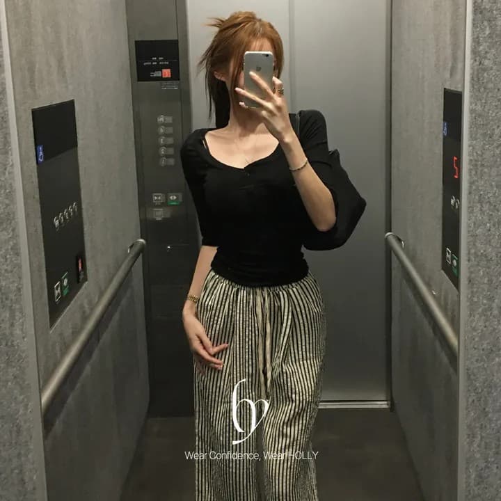 기초 롱 코트 스트라이프 정장 바지 2 색 255 이미지 3