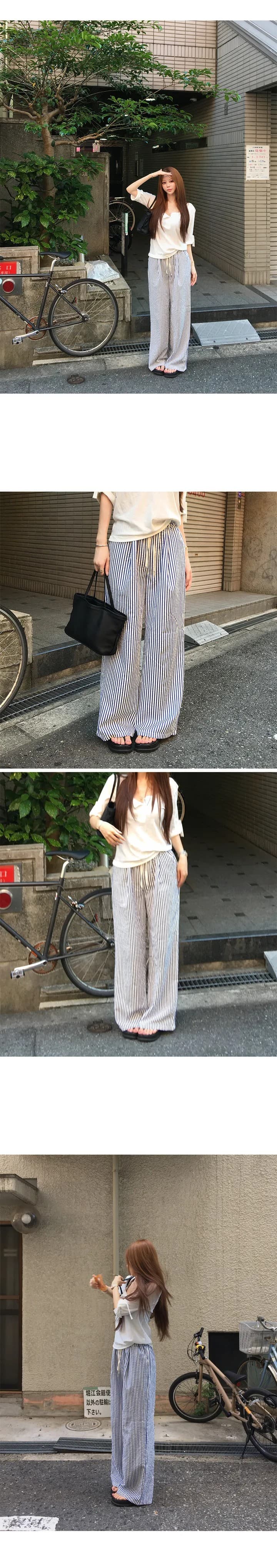 기초 롱 코트 스트라이프 정장 바지 2 색 255 상세 이미지 12