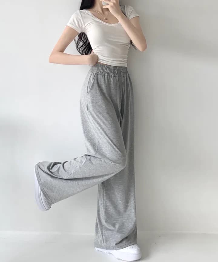 얇은 뼈 넓은 짧은 길이 도루 가을 와이드 3층 밴딩 긴 바지 훈련 바지 상세 이미지 29