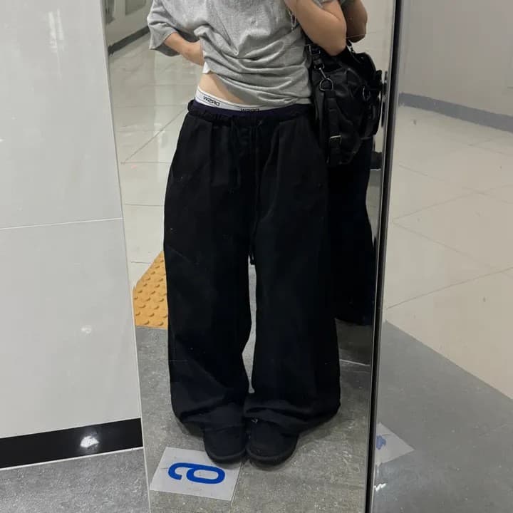 26ss 새로운 보라색 면 소재 루즈핏 긴 바지 m xl 상세 이미지 9