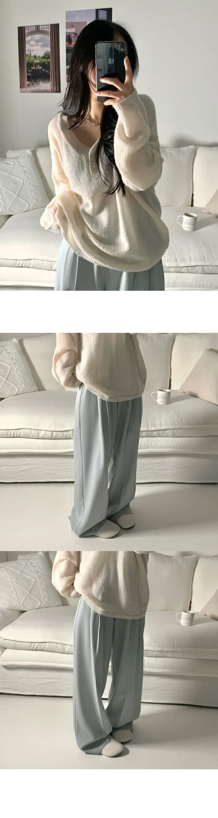여름 롱 코트 측면 밴딩 와이드 레그 팬츠 3xl 상세 이미지 32