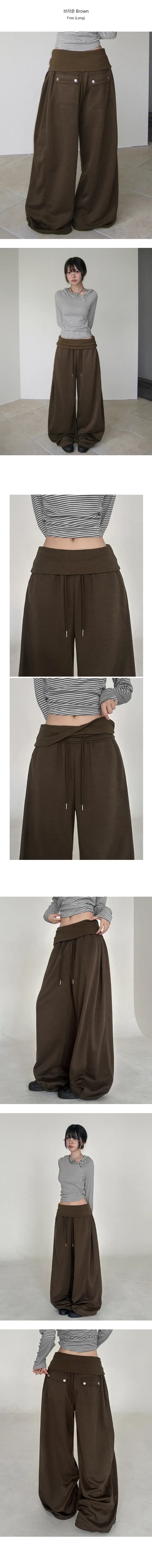 l ine made 와이드 에디션 측면 폴딩 긴 바지 상세 이미지 6