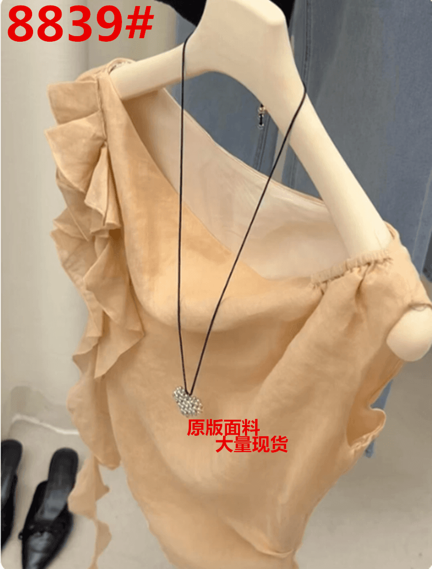 손 사 가게 고급 센스 프랑스식 작은 청신 프릴 주름 민소매 여성 셔츠 여름 슈퍼 잘 생긴 리본 맨위