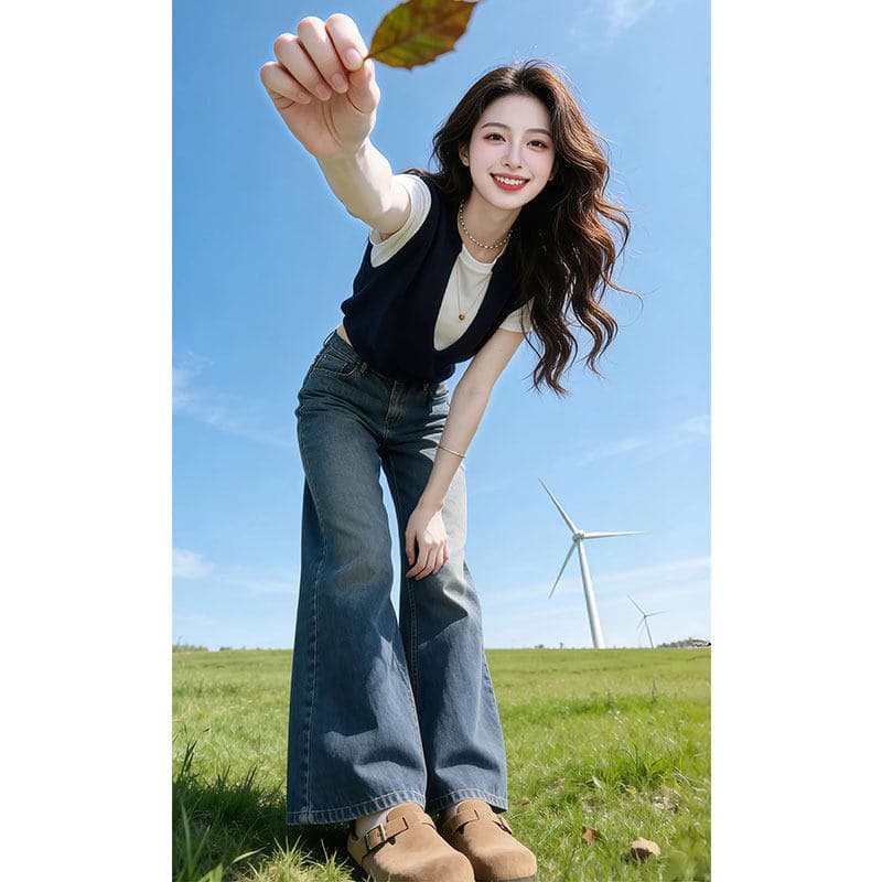 고급 센스 페이크 레이어드 반팔 티셔츠 여성 빅 사이즈 2026 여름 지방 mm 얇은 스타일 루즈핏 슬림해 보이는 맨위 이미지 4