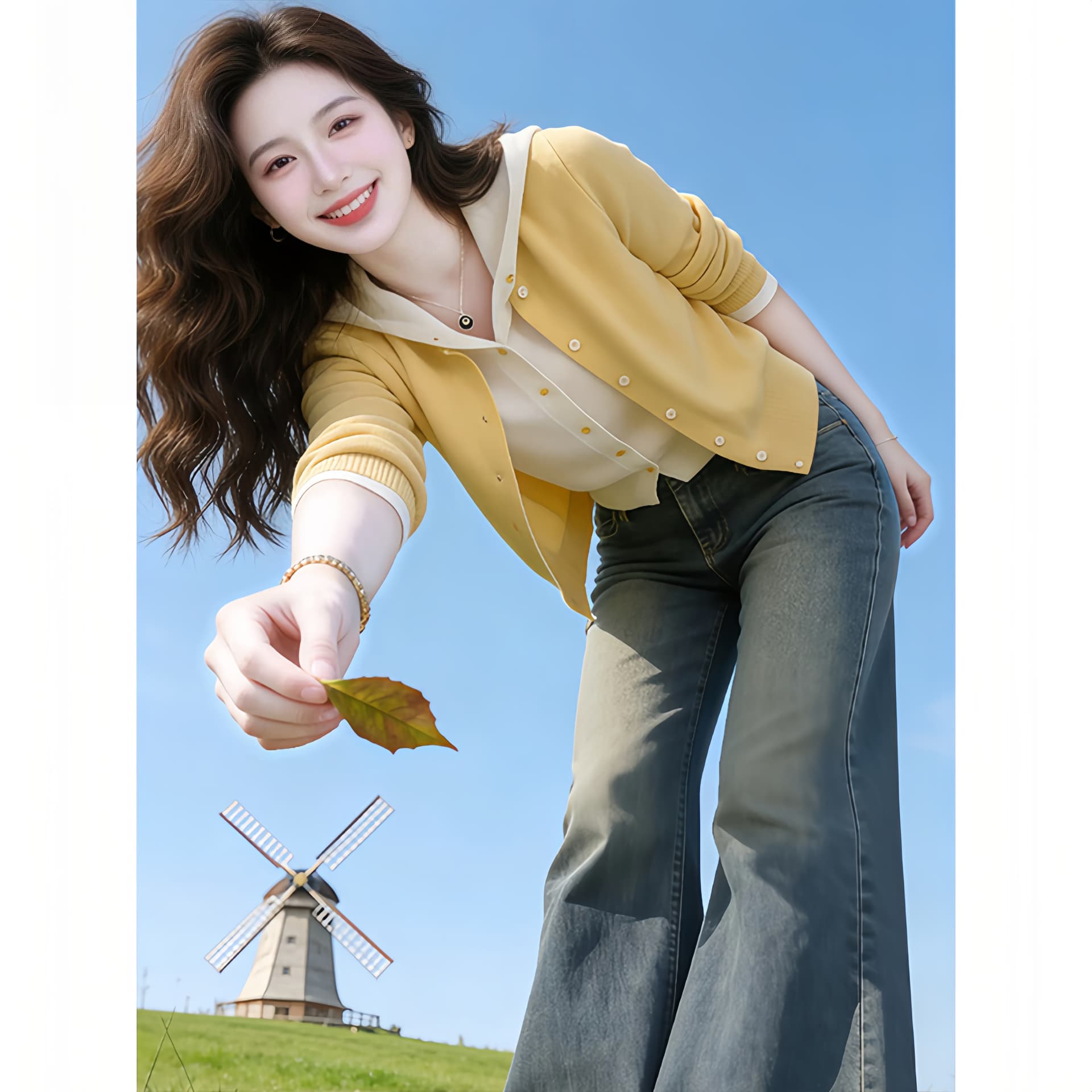 고급 센스 회색 후드 니트 오픈 가디건 긴팔 여성 의류 봄 가을 2026 새로운 페이크 레이어드 맨위 스웨터 코트 이미지 4