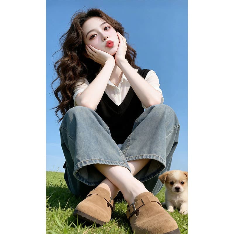 개인화 빛 직업 바람 품격 페이크 레이어드 패치워크 셔츠 2026 여름 새로운 슬림해 보이는 셔츠 상세 이미지 2