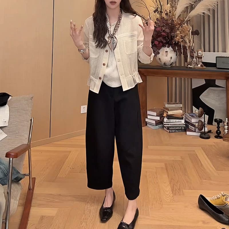 패션 슬림해 보이는 품격 인터넷 유명인 고급 세트 여성 2026 봄 가을 새로운 고급 다용도 루즈핏 슬림해 보이는 3종 세트 상세 이미지 4