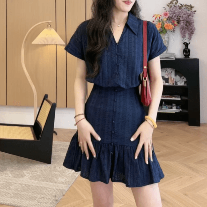 2026 여름 패션 고급 센스 3 차원 자카드 소녀 센스 연령 감소 프랑스식 허리 수축 드레스 트렌디 상세 이미지 6