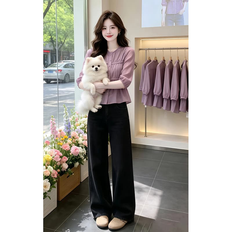 프랑스식 품격 핀치 Pleat 디자인 센스 반팔 여성 셔츠 2026 여름 새로운 트렌드 달콤함 슬림해 보이는 외국 가스 맨위 상세 이미지 5