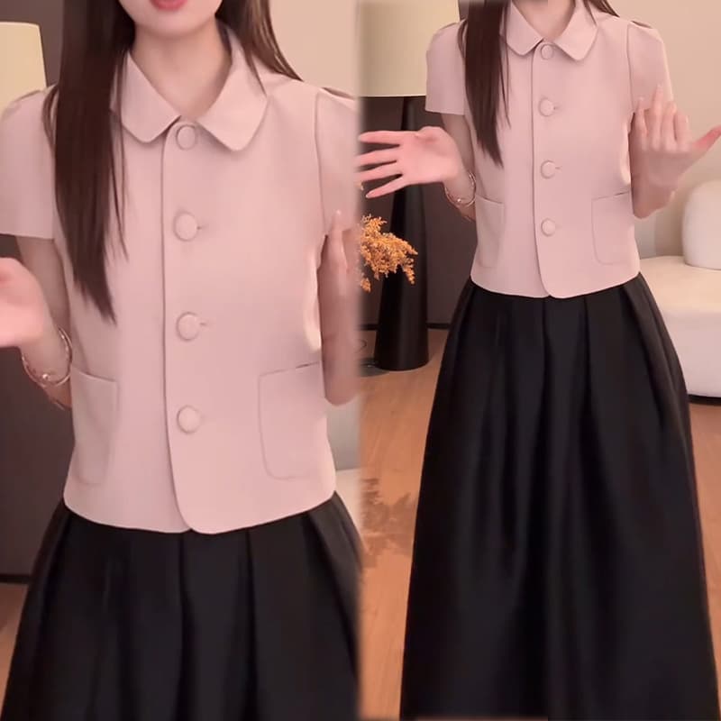 품격 연령 감소 패션 캐주얼 재킷 2026 여름 새로운 반팔 맨위 작은 키 루즈핏 다용도 슬림해 보이는 여성