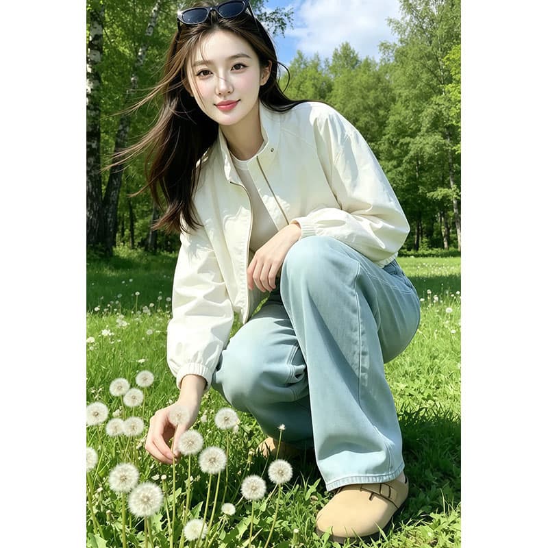 향기로운 듀오 한 부서 품격 출퇴근 바람 자외선 차단 의류 2026 여름 새로운 스탠드 칼라 얇은 스타일 재킷 이미지 2