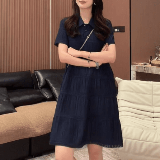 향기로운 듀오 2026 여름 새로운 피아노 Pleat 베이비 칼라 허리 수축 슬림해 보이는 드레스 고급 센스 다용도 패션 트렌드 상세 이미지 2