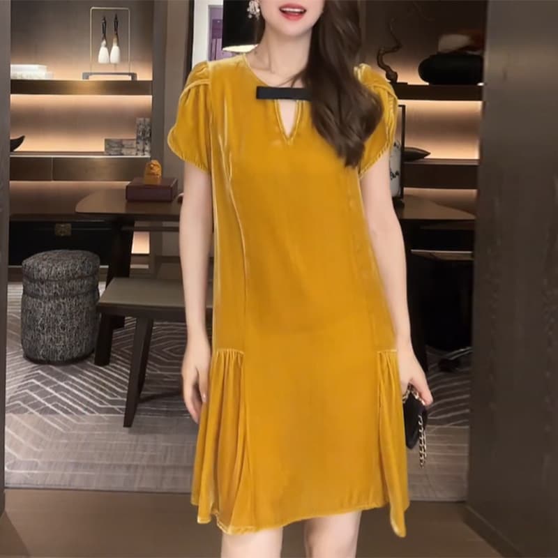 여름 새로운 프랑스식 나비 매듭 패치워크 빛 럭셔리 작은 대중 고급 센스 여성 드레스 2026 트렌드 슬림해 보이는 치마 상세 이미지 2