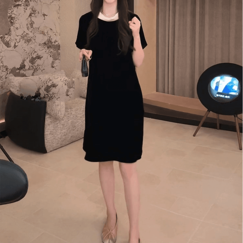 프랑스식 작은 샤넬 스타일 트렌드 슬림해 보이는 작은 대중 드레스 2026 새로운 여름 인터넷 유명인 인기 디자인 센스 치마 이미지 3