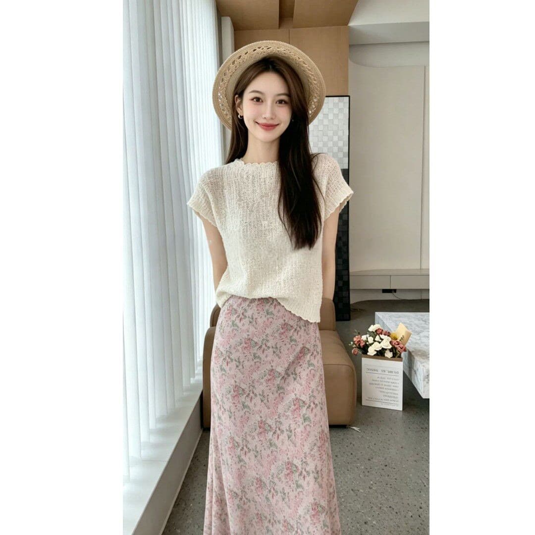 문예 바람 프랑스식 레트로 맨위 반신 치마 세트 여성 2026 새로운 슬림해 보이는 다용도 일상 품격 투피스 세트