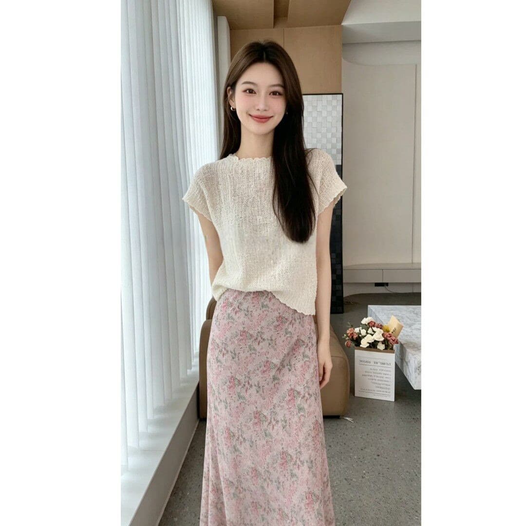 문예 바람 프랑스식 레트로 맨위 반신 치마 세트 여성 2026 새로운 슬림해 보이는 다용도 일상 품격 투피스 세트 상세 이미지 2
