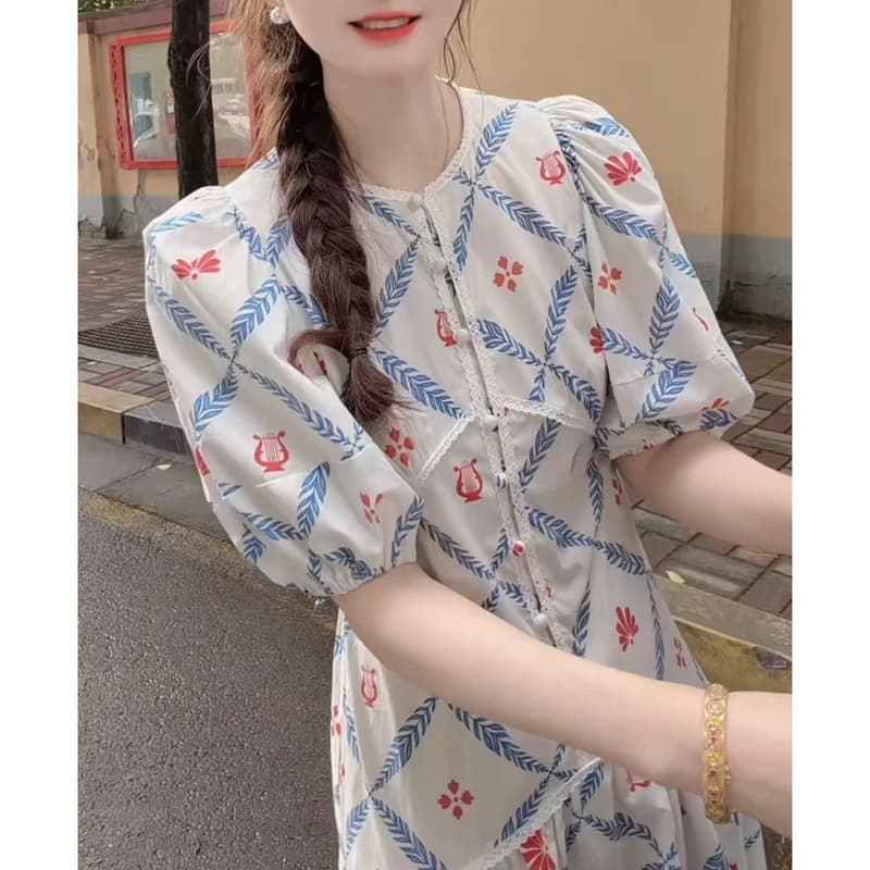 한 부서 트렌드 배색 디자인 센스 여성 드레스 2026 여름 새로운 패션 연령 감소 품격 트렌드 옷 이미지 2