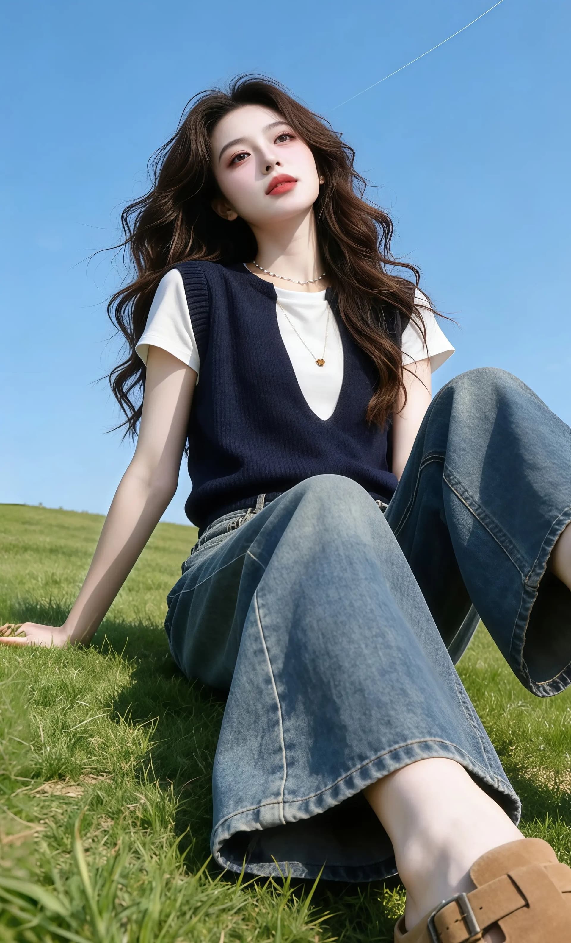 고급 센스 페이크 레이어드 반팔 티셔츠 여성 빅 사이즈 2026 여름 지방 mm 얇은 스타일 루즈핏 슬림해 보이는 맨위 상세 이미지 2