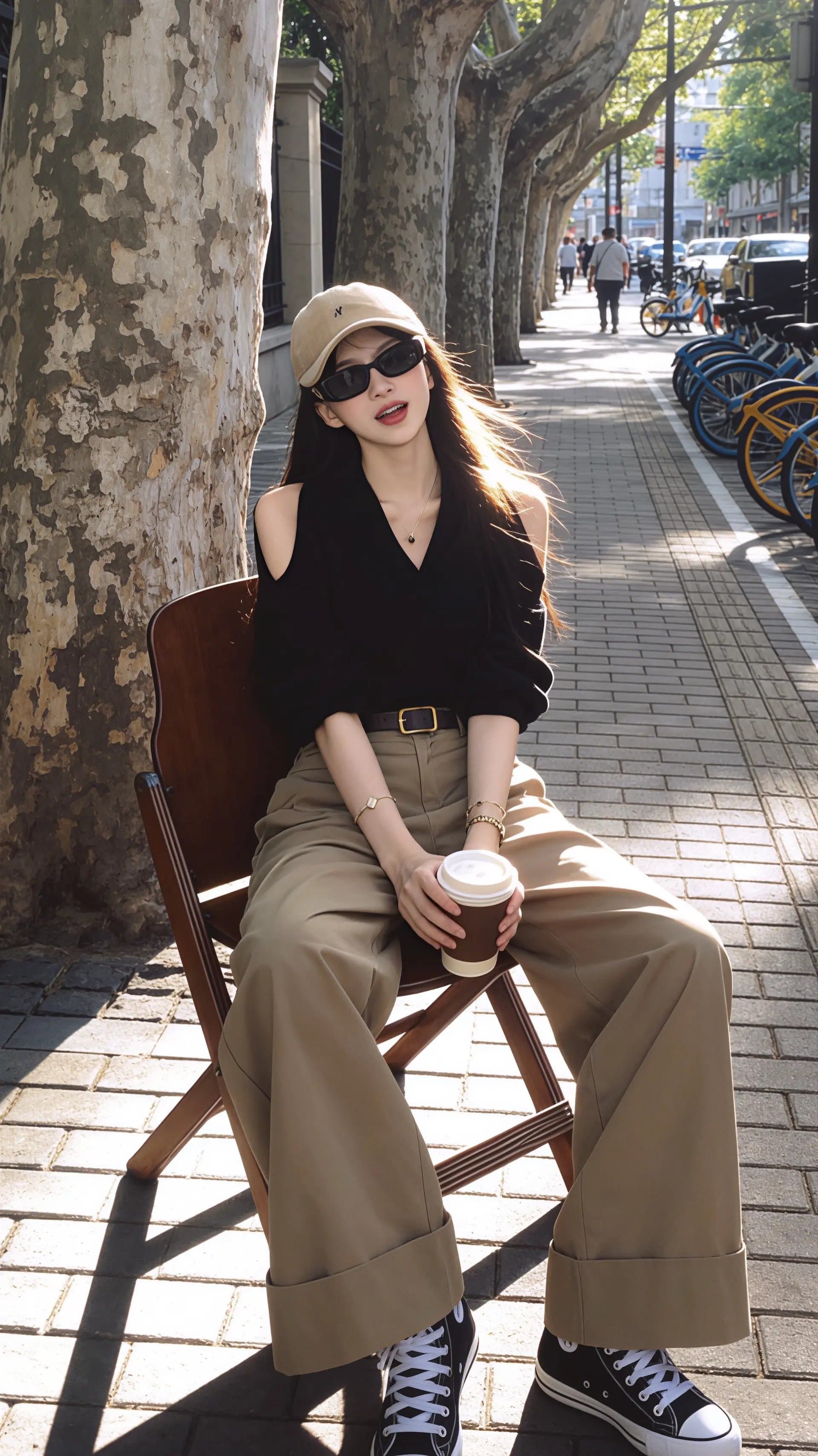 인기 수천 수만 고급 센스 빛 요리 한 바람 오프숄더 맨위 2026 봄 새로운 캐주얼 바지 두 조각 상세 이미지 2