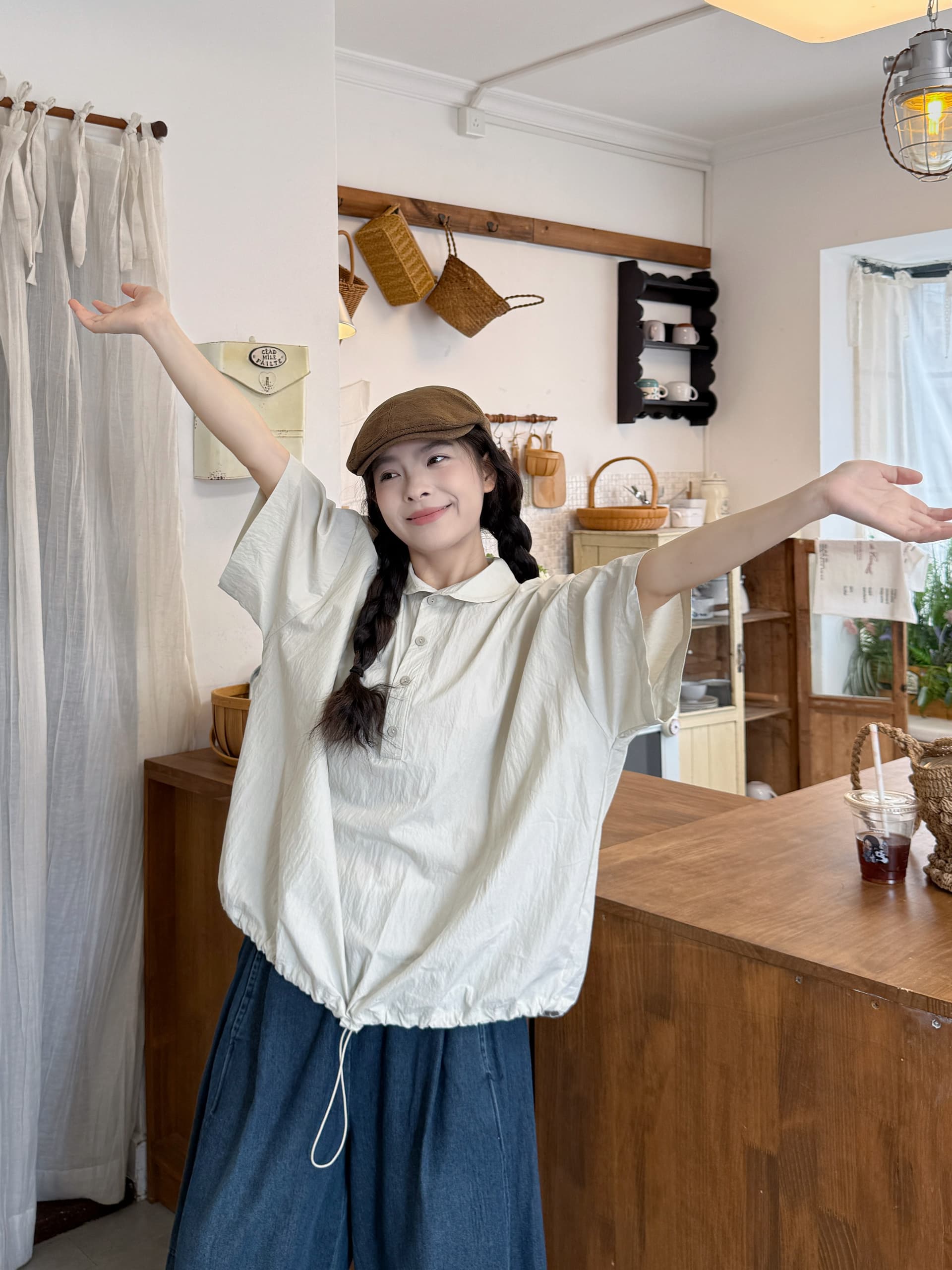 실사 디자인 센스 반팔 셔츠 루즈핏 대 에디션 풀오버 폴로 칼라 캐주얼 맨위 청바지 상세 이미지 10