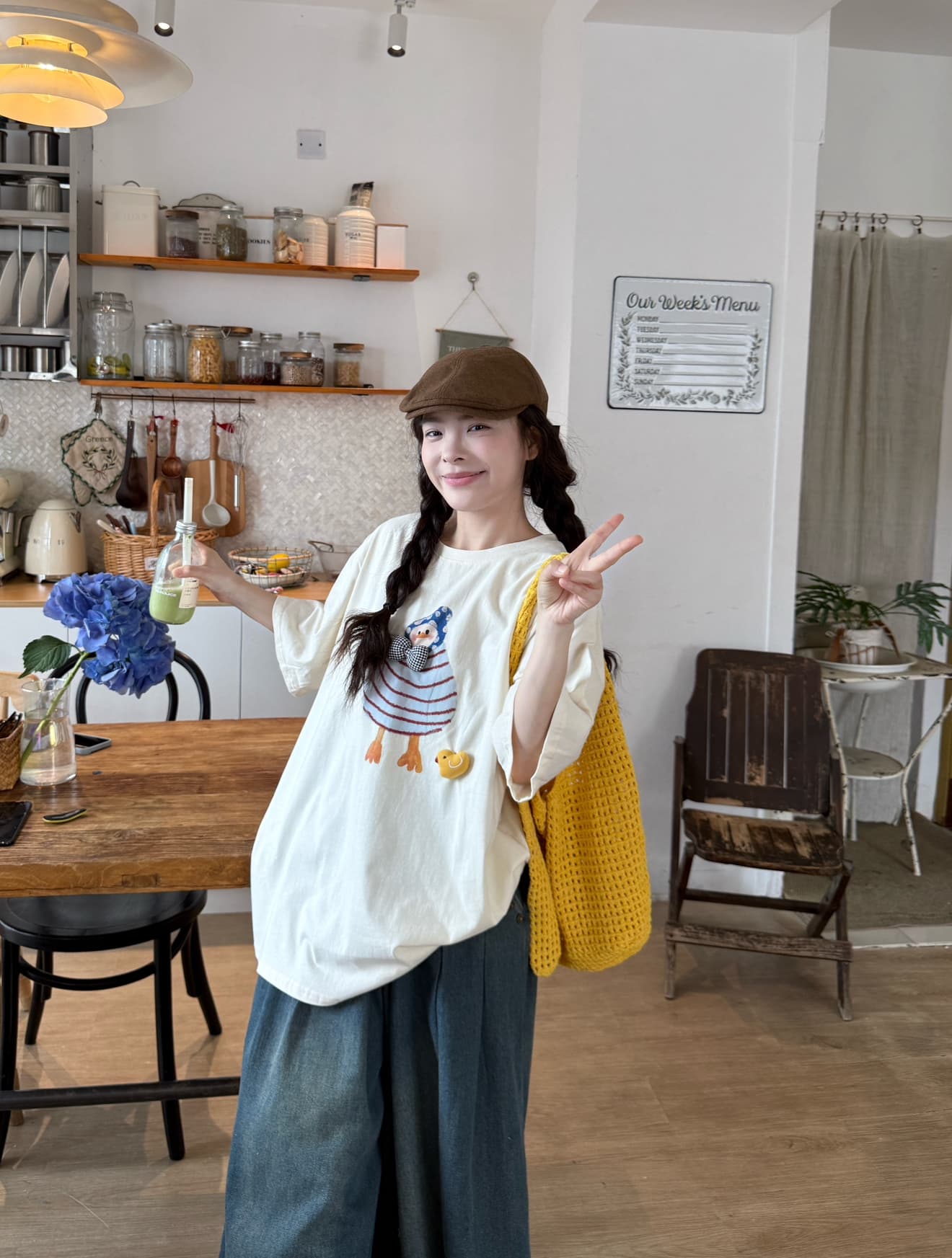 실사 선물 물품 프린트 반팔 티셔츠 청바지 상세 이미지 6