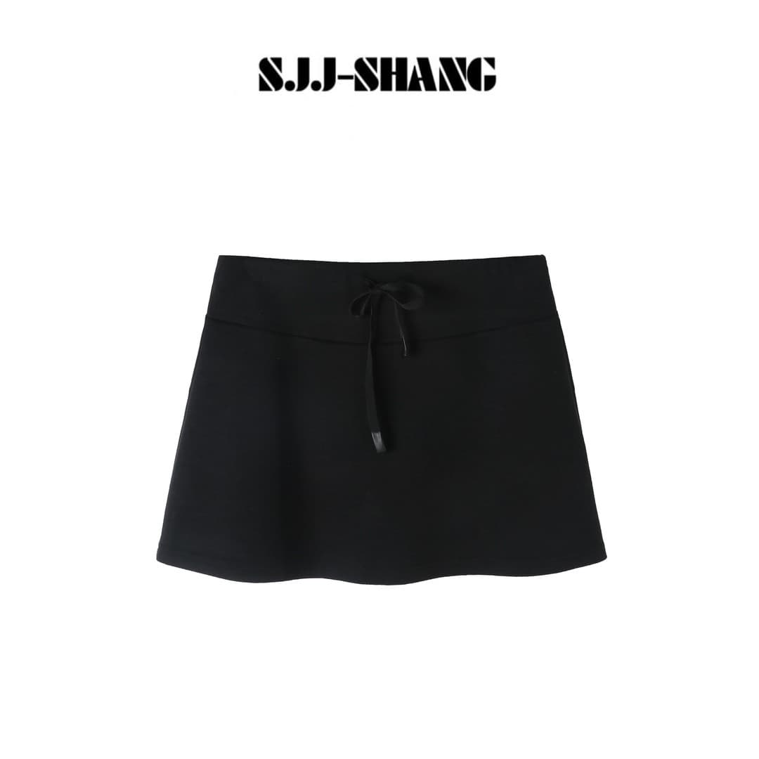 sjj-shang 6 월 6 월 여성 의류 굴곡 치마 라이 경기 서울 펌프 로프 표지 넓적 다리 모래 워시 한 마디 반신 스커트 상세 이미지 1