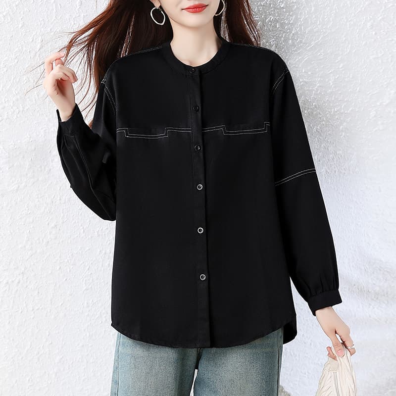 실사 빅 사이즈 여성 의류 2026 가을 새로운 지방 mm 패션 다용도 표지 고기 긴팔 셔츠 재킷 오픈 가디건 셔츠 이미지 4