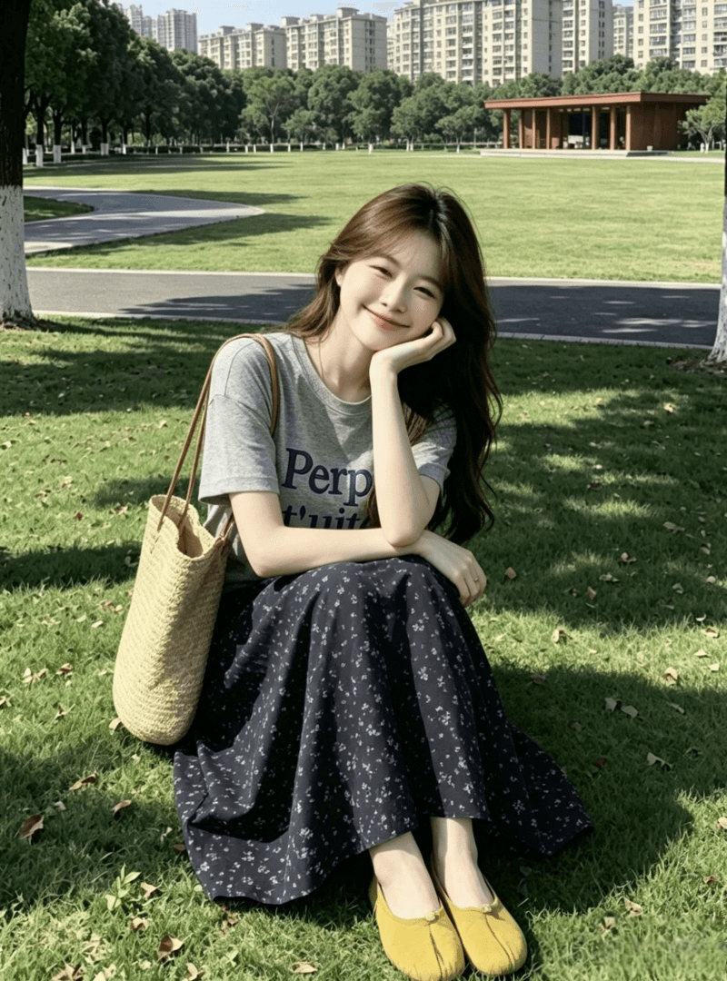 한 부서 chic 반팔 드레스 아이들 여름 2026 새로운 배 종류 몸 착용 가져 가라. 꽃무늬 반신 치마 세트 상세 이미지 1