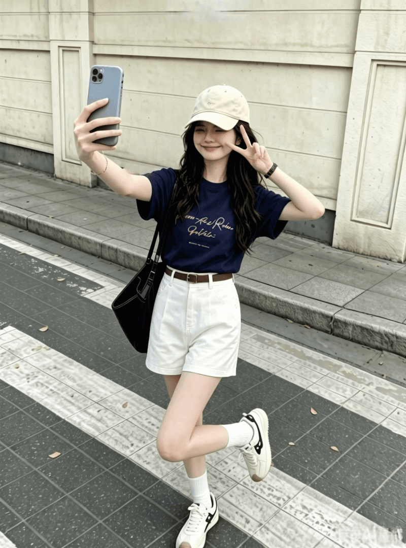 여름 드레스 코디 전체 집합 패션 다용도 긍정적 인 어깨 반팔 티셔츠 하이웨이스트 캐주얼 스트레이트 반바지 투피스 슈트 여성