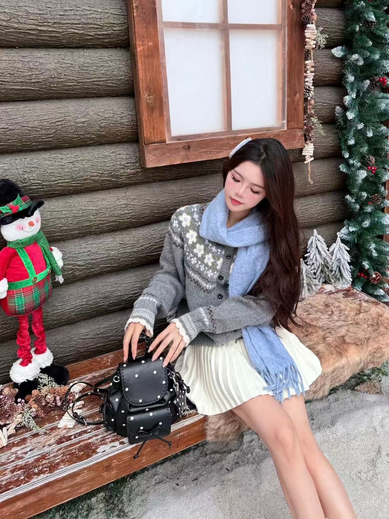 공정한 섬 꽃 자카드 스웨터 부드러운 찹쌀 니트 스웨터 여성 오픈 가디건 풀오버 가을 겨울 디자인 센스 재킷 맨위 이미지 2