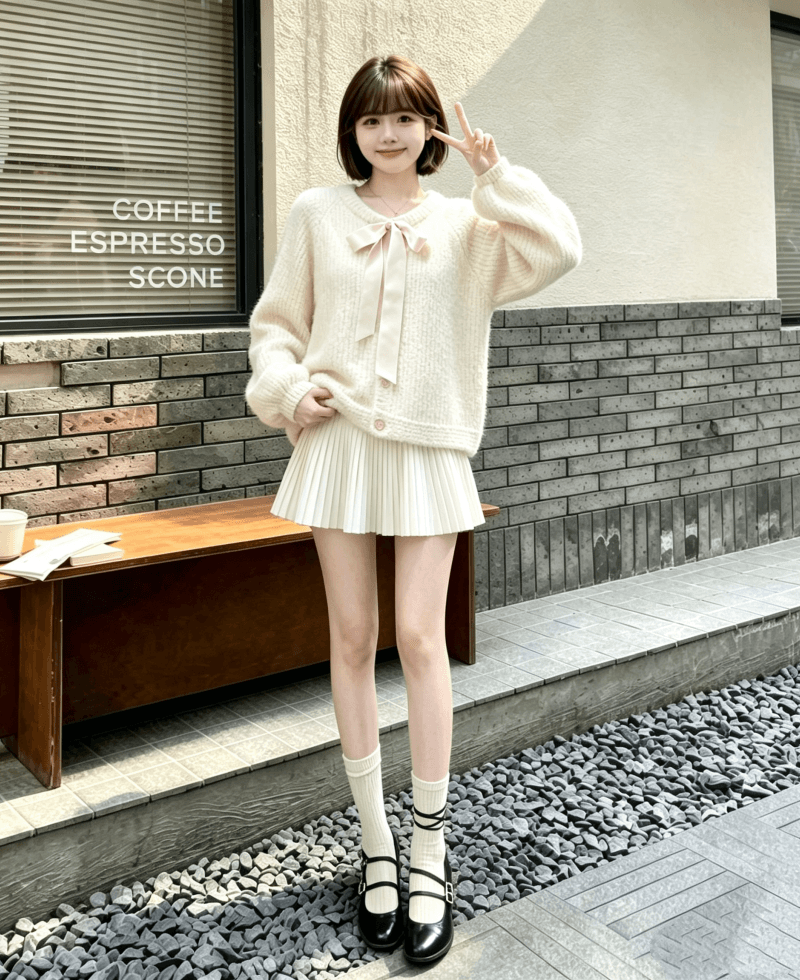 달콤함 소녀 바람 나비 넥타이 스웨터 여자 2026 가을 겨울 새로운 루즈핏 다용도 연령 감소 긴팔 재킷 트렌디