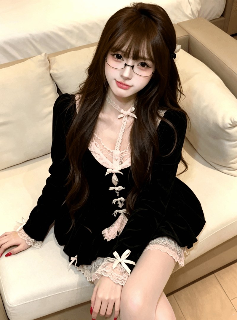 루이 茜 웨이 Sher S 달콤한 욕망 더블 동시에 겨울 순수한 욕망 바람 몸매 가꾸기 슬림해 보이는 오리지널 패션 세트 이미지 4