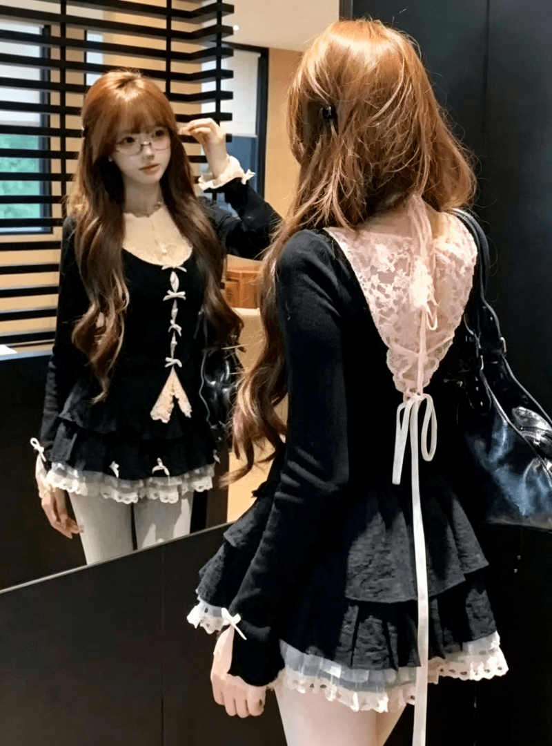 루이 茜 웨이 Sher S 달콤한 욕망 더블 동시에 겨울 순수한 욕망 바람 몸매 가꾸기 슬림해 보이는 오리지널 패션 세트 상세 이미지 8
