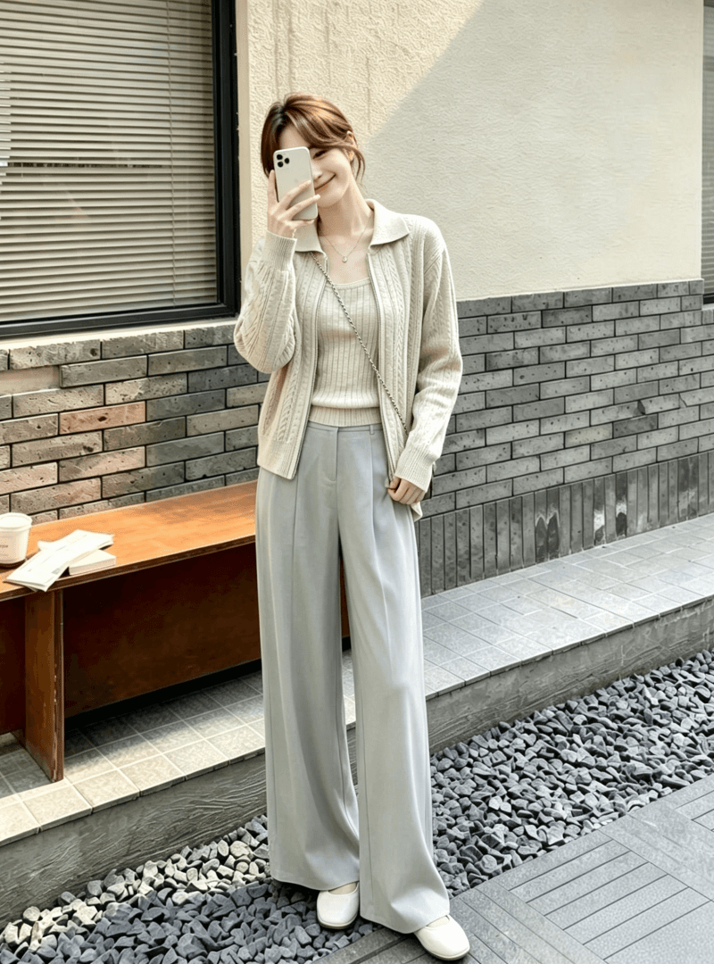 2026 한국 chic 프랑스식 다용도 오픈 가디건 가을 겨울 캐주얼 투피스 세트 스웨터 상세 이미지 7