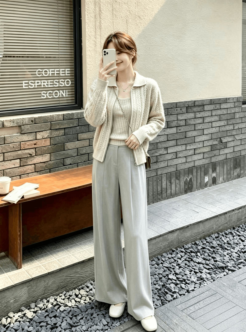 2026 한국 chic 프랑스식 다용도 오픈 가디건 가을 겨울 캐주얼 투피스 세트 스웨터 상세 이미지 8