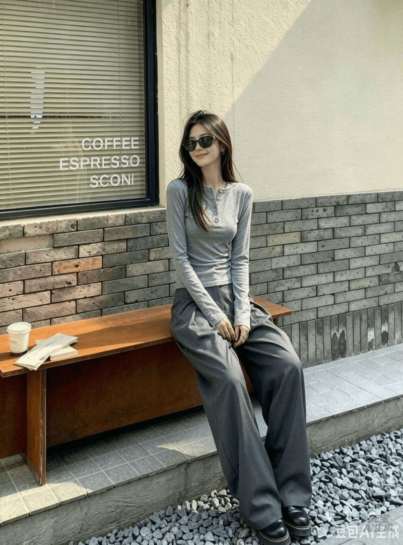 한 부서 자이언트 잘 생긴 ootd 착용 가져 가라. 전체 집합 2026 가을 새로운 느긋한 바람 맨위 와이드 레그 팬츠 투피스 슈트 상세 이미지 5