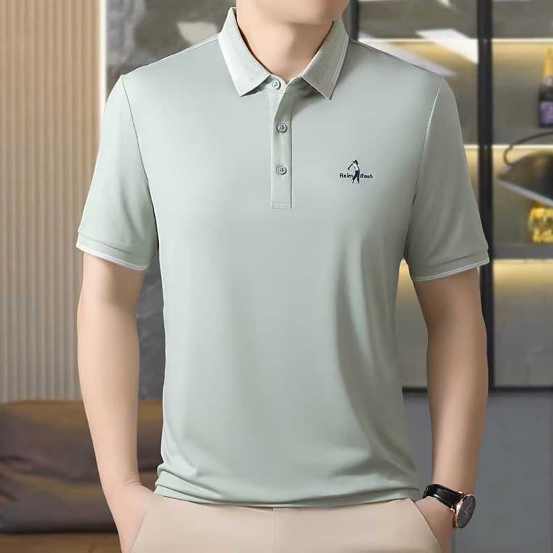 2026 여름 새로운 중노년 남성 폴로 칼라 반팔 POLO 셔츠 루즈핏 고급 반소매 아빠 로드 중 맨위 이미지 3