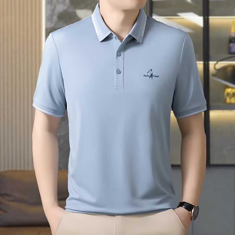 2026 여름 새로운 중노년 남성 폴로 칼라 반팔 POLO 셔츠 루즈핏 고급 반소매 아빠 로드 중 맨위 이미지 5