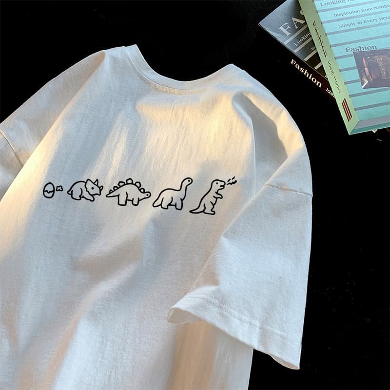 아메리칸 반팔 티셔츠 남자 여름 루즈핏 트렌드 다용도 반소매 미니멀리즘 웃음 하 캐주얼 ins 라운드 넥 티셔츠