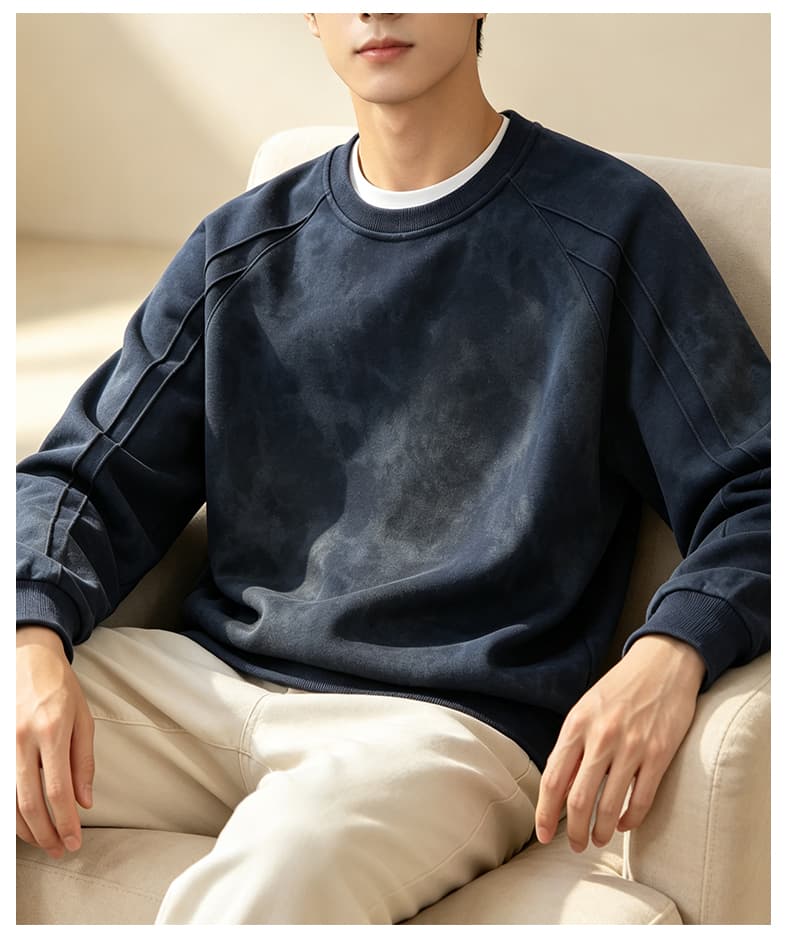 가을 겨울철 새로운 남성 긴팔 후드티 후아 면 홀치기 염색 라운드 넥 맨위 조수 브랜드 캐주얼 트렌드 루즈핏 소년 상세 이미지 22
