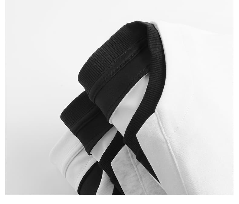 가을 겨울철 새로운 남성 후드티 후아 면 하나 바 페이크 레이어드 라운드 넥 후드티 남자 패치워크 색상 루즈핏 라운드 넥 만나는 상세 이미지 28