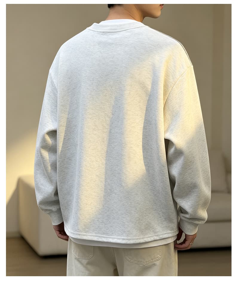 가을 겨울철 새로운 남성 후드티 후아 면 명시적 스티치 디자인 라운드 넥 후드티 남자 리브 네클라인 소년 루즈핏 트렌드 상세 이미지 29