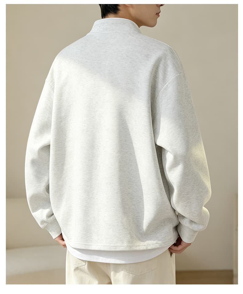 가을 겨울철 새로운 남성 후드티 후아 면 헨리 칼라 두 단추 후드티 남자 패션 트렌드 루즈핏 긴팔 티셔츠 상세 이미지 33