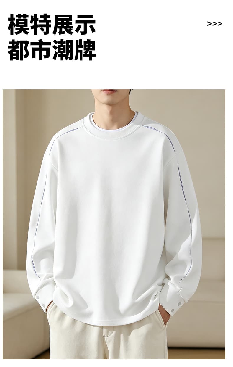 가을 겨울철 새로운 남성 후드티 후아 면 루즈핏 라운드 넥 단색 패션 트렌드 다용도 디자인 센스 소년 후드티 상세 이미지 15